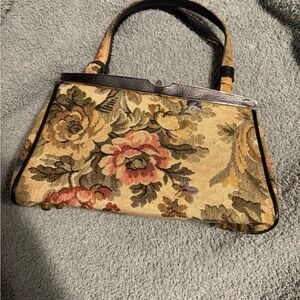 Vintage Floral Tapestry Handbag